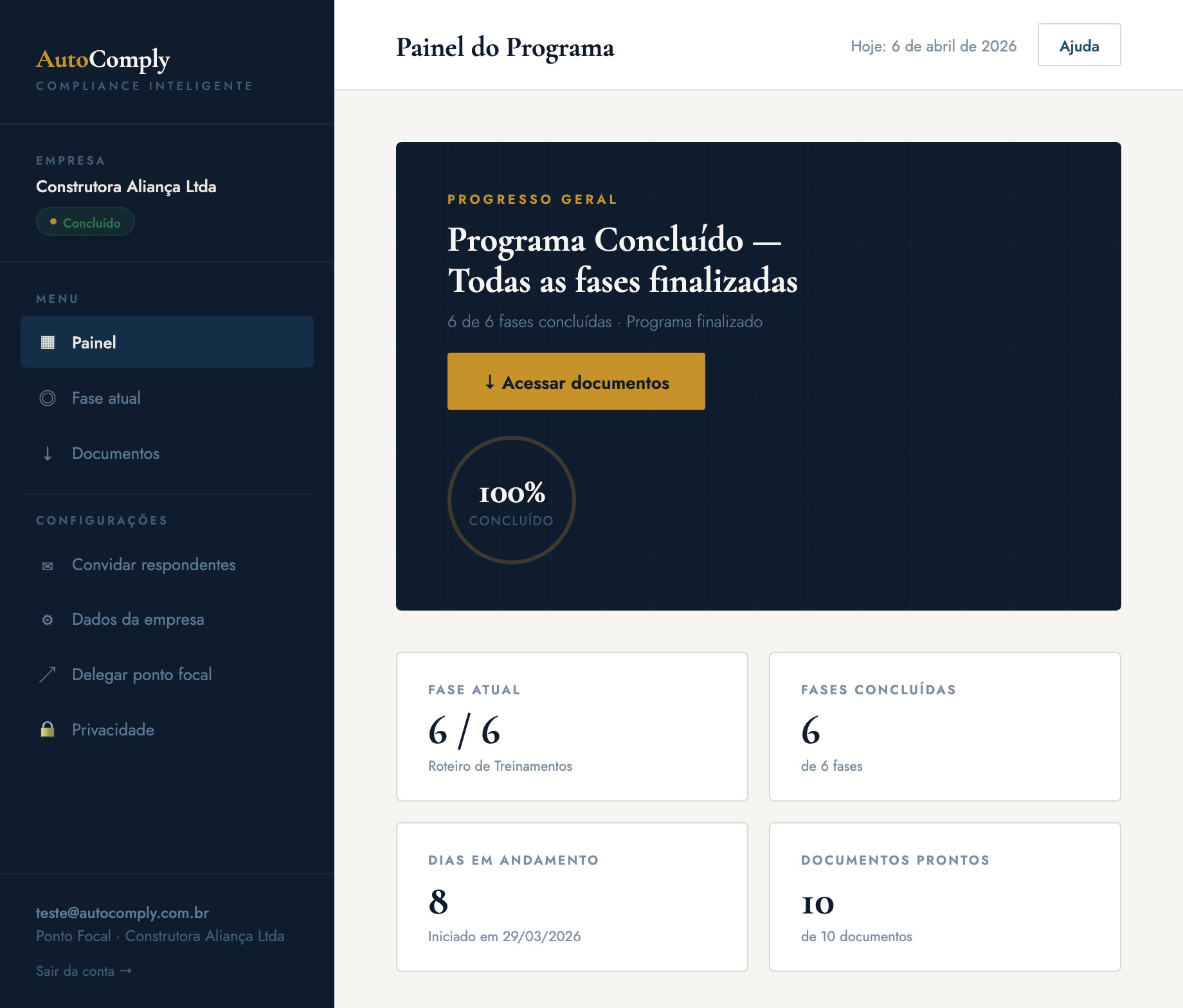 Painel do Programa AutoComply